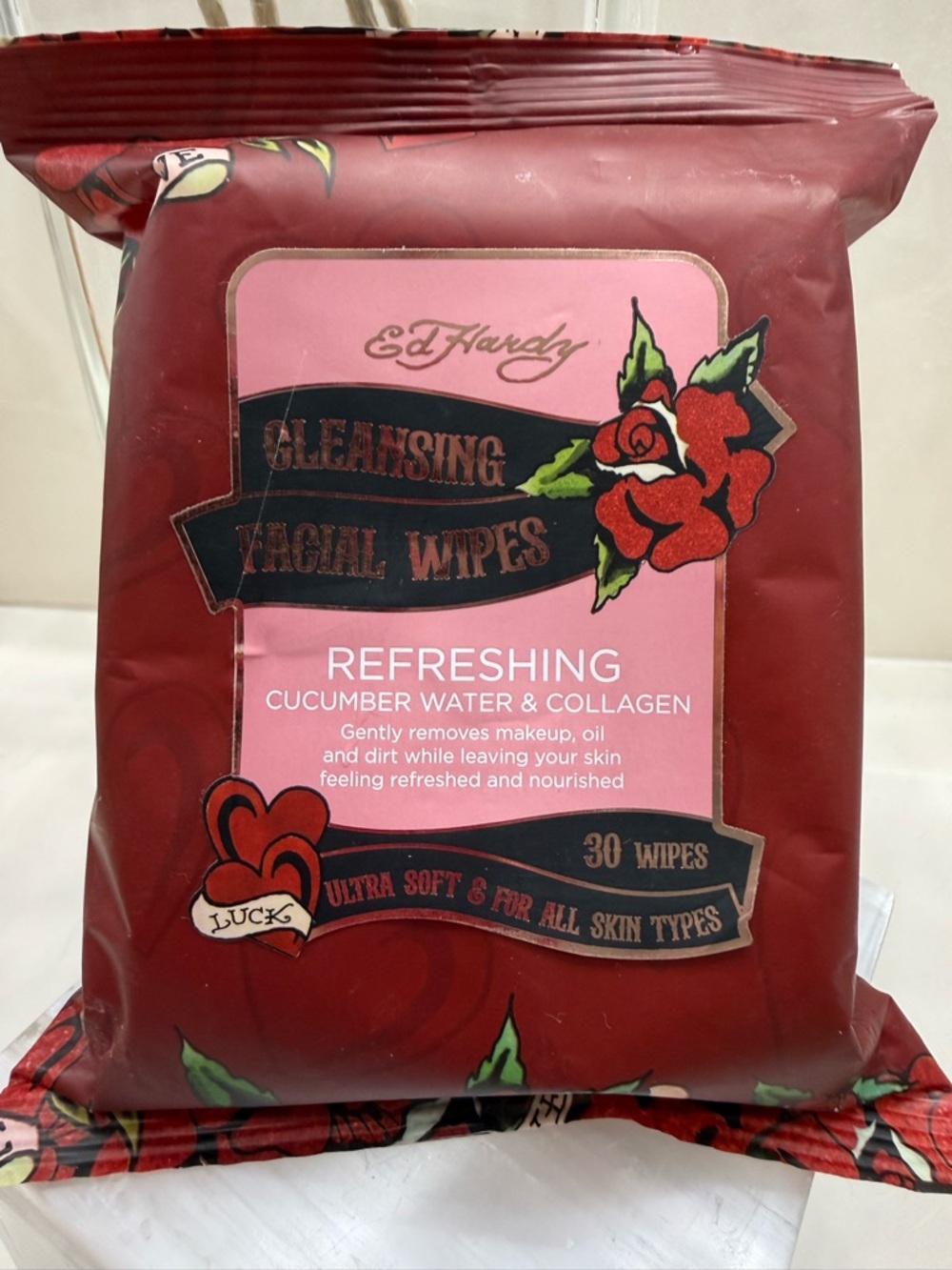Ed Hardy Red Floral Refreshing Cleansing Facial Wipes